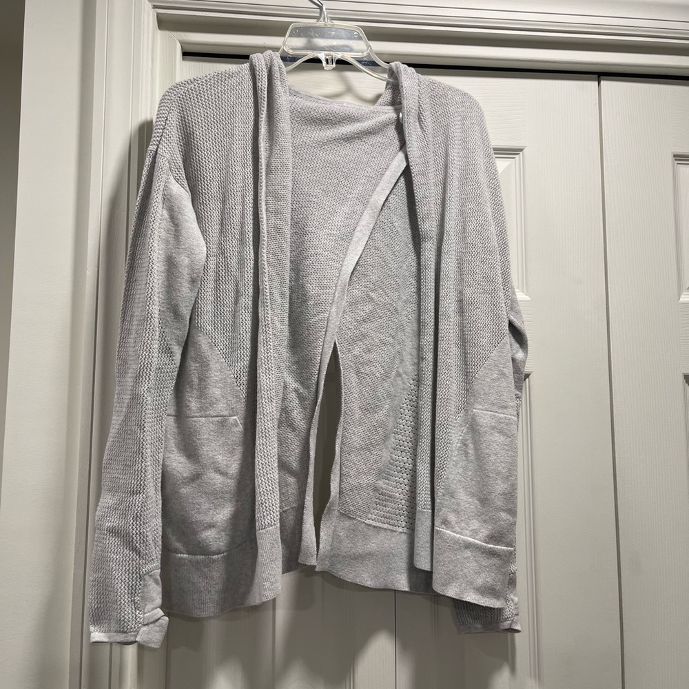 Lululemon Light Gray Open Front Cardigan